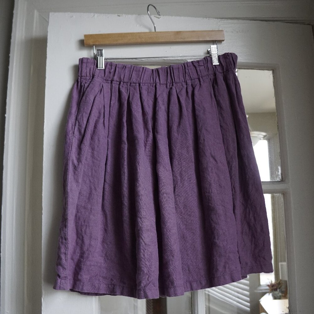 notPERFECTLINEN Dusty Lavender BARI skirt, size L Large